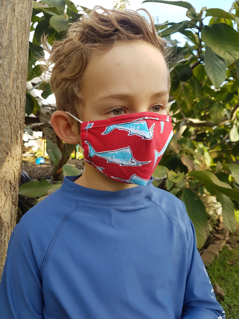 Face Mask Kids Swordfish & Nautical Stripe 2 pack