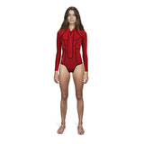 Women's Deep Red Miriam Reversible LS Spring Suit