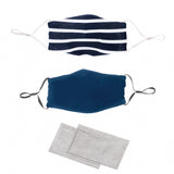 Face Mask Denim Blue & Nautical Stripe 2 pack