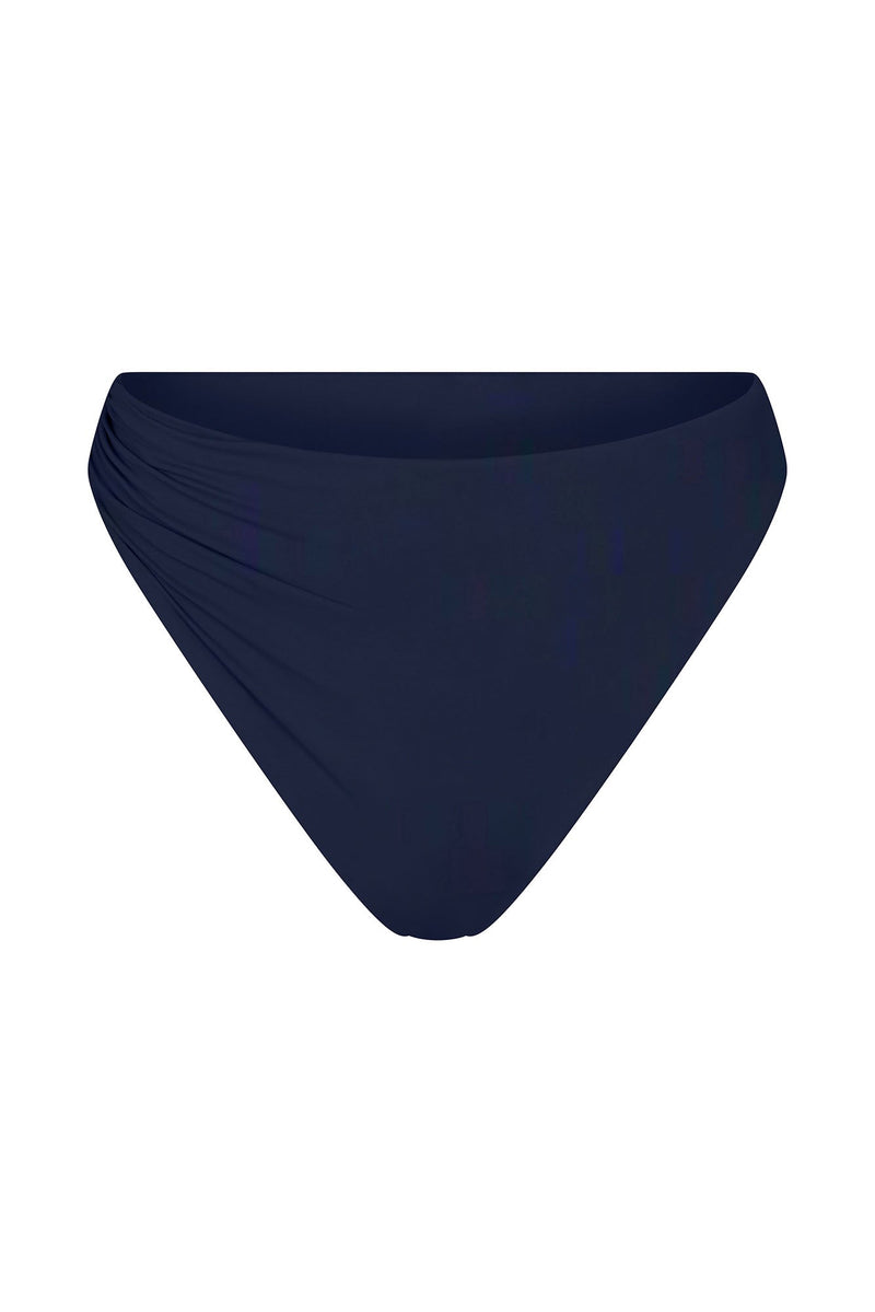 The Draped Asymmetric Midi Bikini Bottom