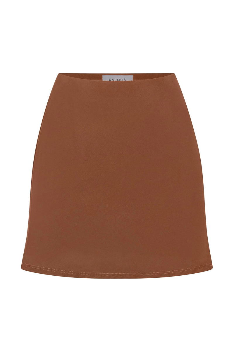 The Bias-Cut Mini Skirt in Stretch Cupro