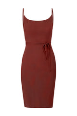 The K.M. Tie Midi Dress in Stretch Cupro