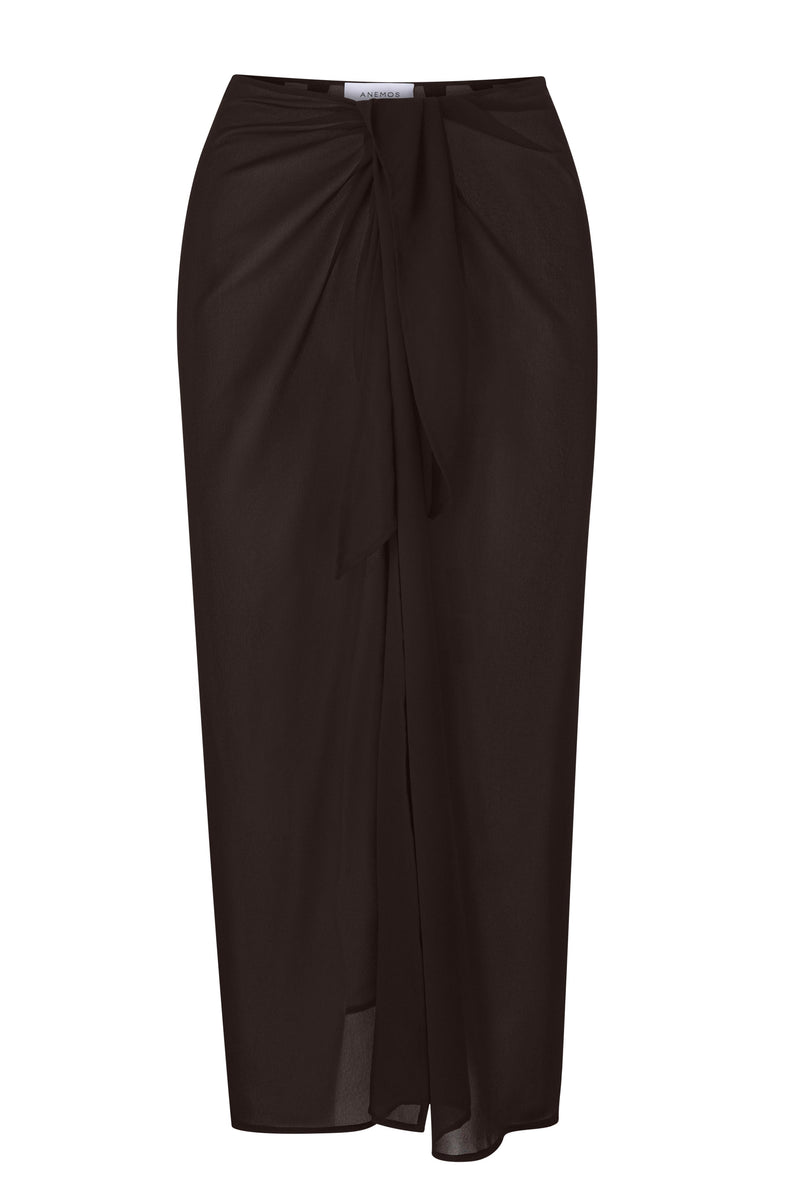 The Wrap Midi Skirt Cover Up in Sheer Eco Chiffon