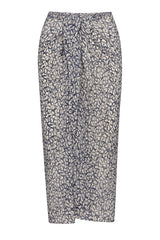 The Wrap Midi Skirt in Sheer Infinity Floral Print Eco-Chiffon