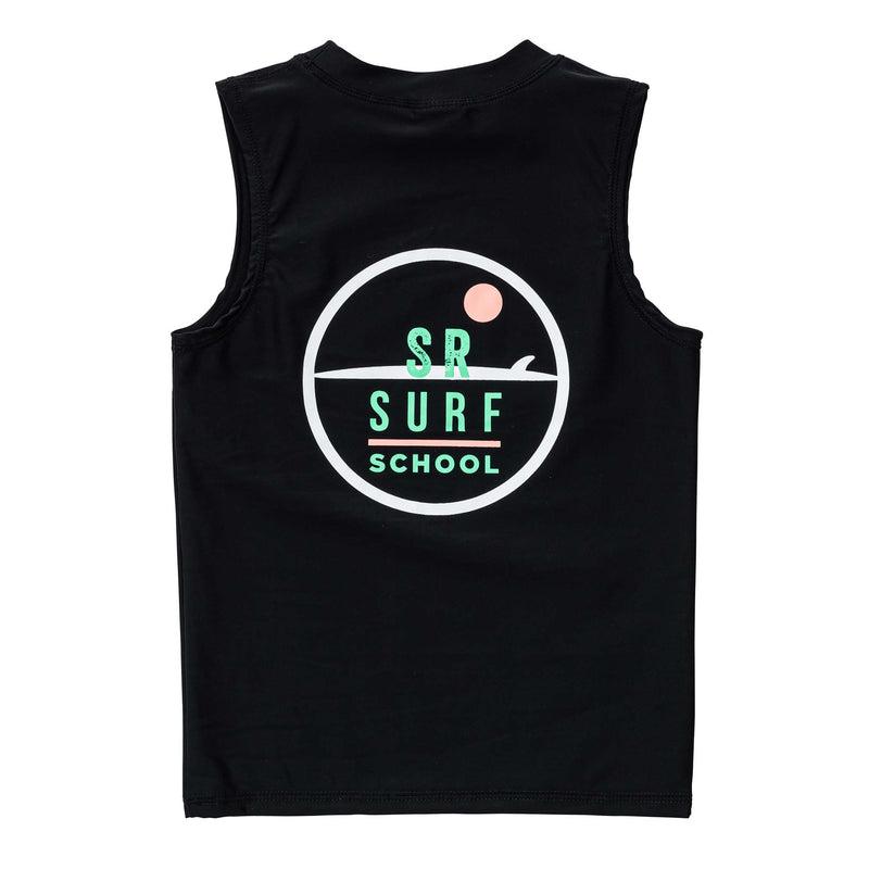 Black Surf Sustainable Sleeveless Rash Top