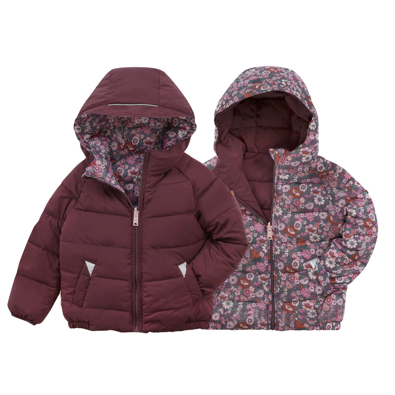 Floral | Black Cherry EcoReversible Puffer