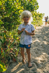 Seaesta Surf x Leah Bradley / Boardshorts / Navy + Tropics Patch