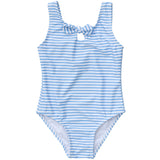 Powder Blue Sustainable Stripe Bow Swimsuit
