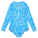 Santorini Blue LS Surf Suit