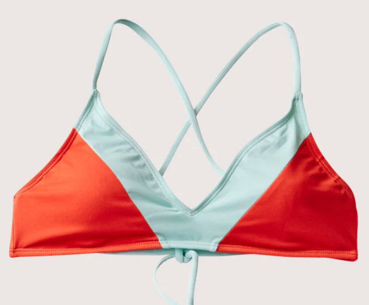 TAMARINDO COLORBLOCK TOP: SUNSET W. SEA GLASS