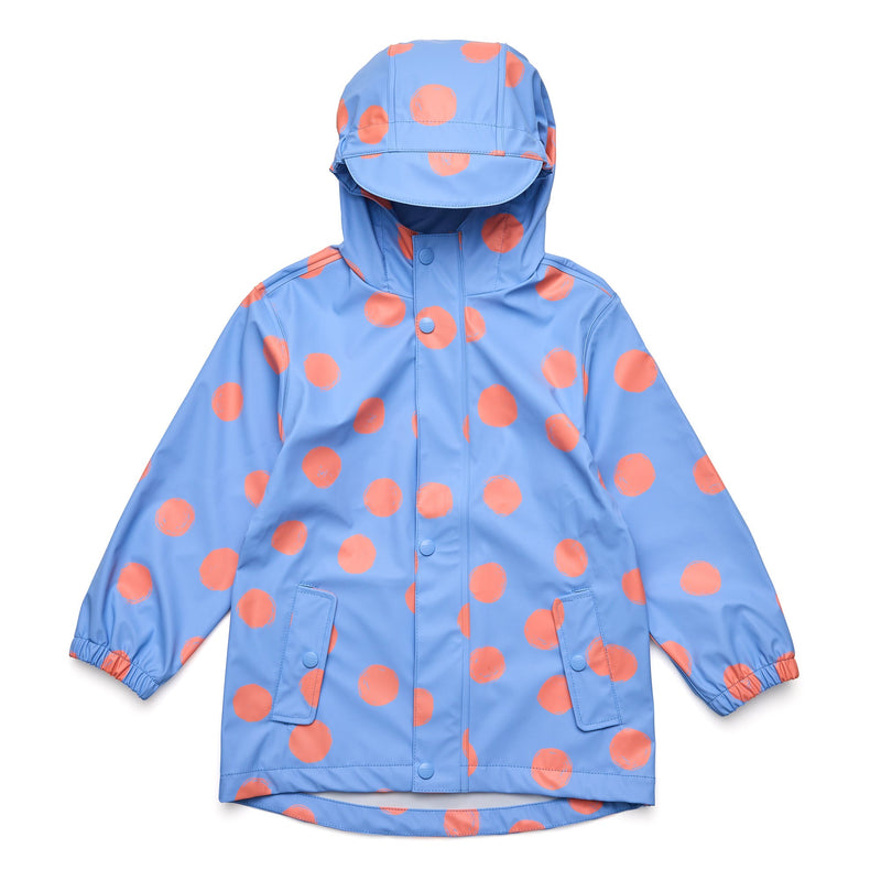 Cornflower Polka Dot Recycled Waterproof Raincoat