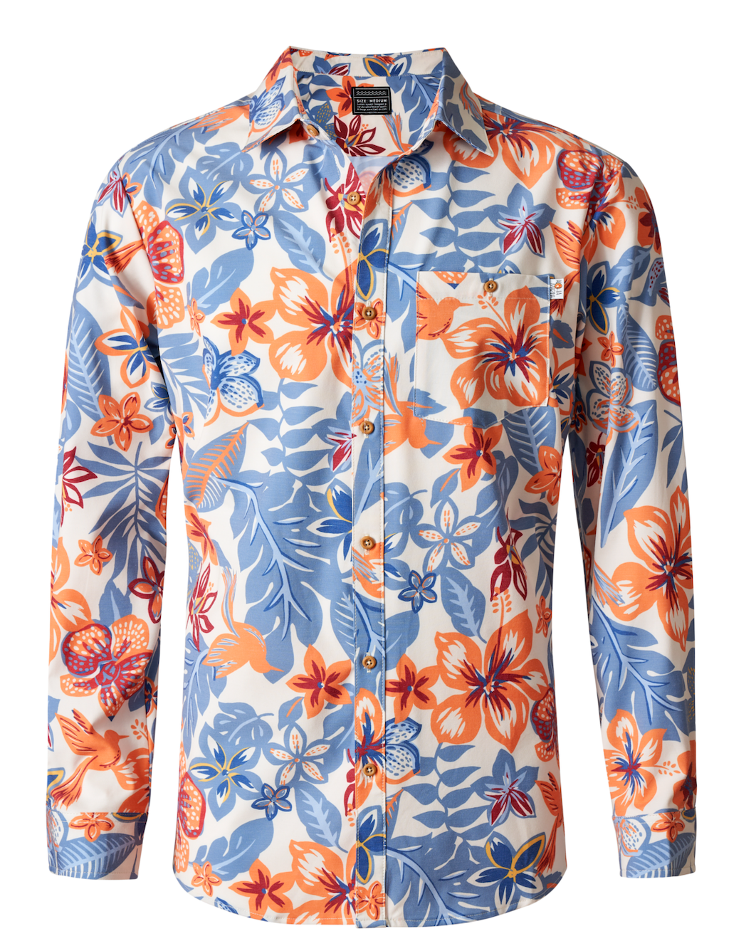 Kapalua Blue/Orange 4 Way Stretch Shirt – Salt and Snow