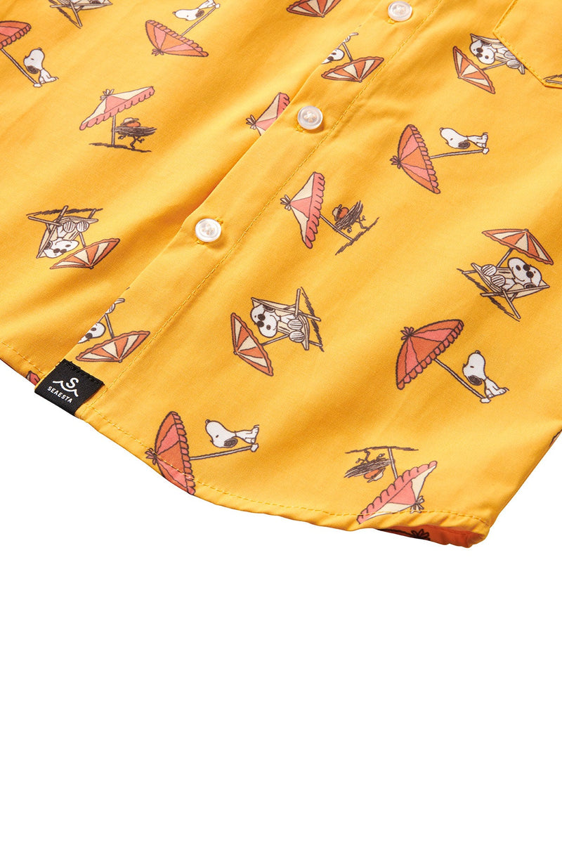 Seaesta Surf x Peanuts® Snoopy Shade Button Up Shirt / KIDS / Mustard