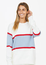 NF KNITTED STRIPE SWEATER  - WHITE [USW921006]