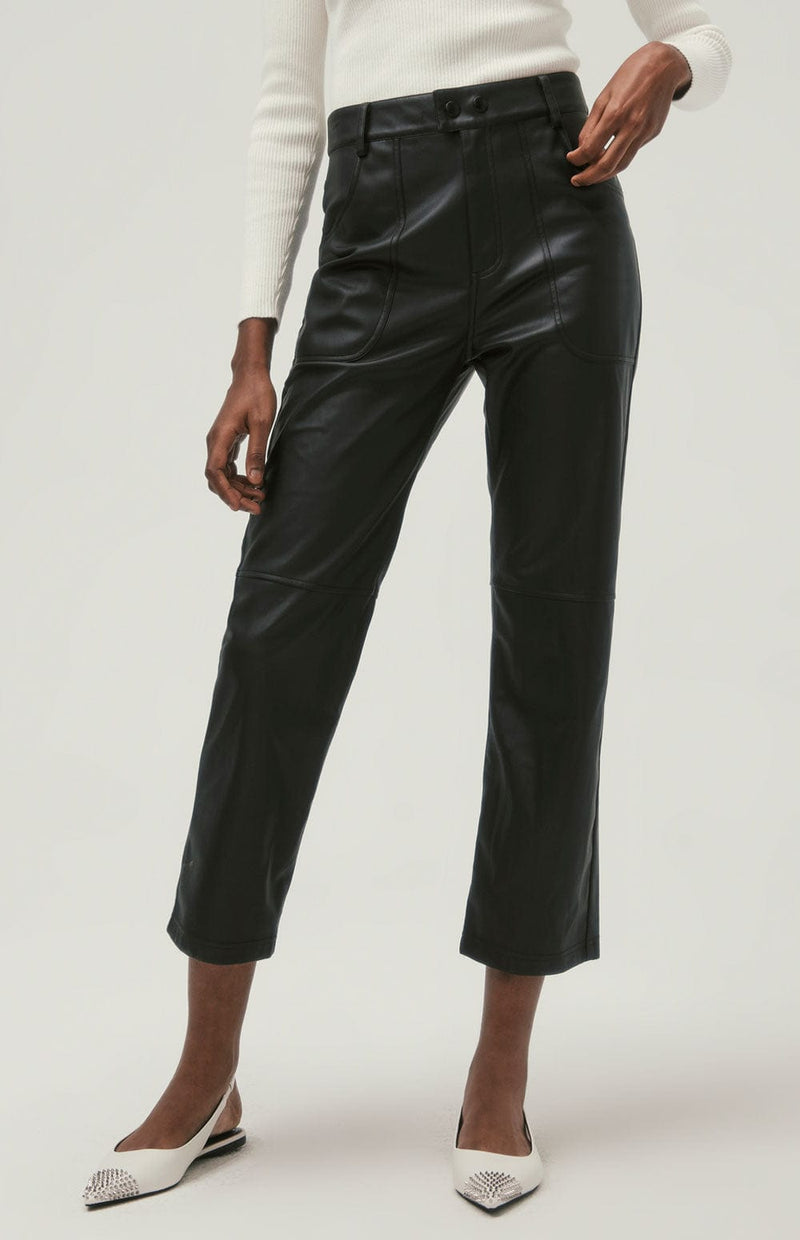 Kennidy Ankle Pant | Black Faux Leather
