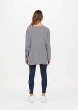 LUCIA KNIT SWEATER - NAVY/WHITE [USW420017]